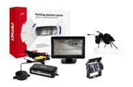 AMIO Parking senzori x4, bijeli, 22 mm, TFT01 4,3", buzzer, HD-501-IR kamera za rikverc